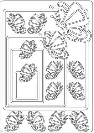 Papillons - Ornament A5 Auto-Collant Feuille - Or
