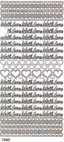 With Love - Peel-Off Sticker Sheet - Silver