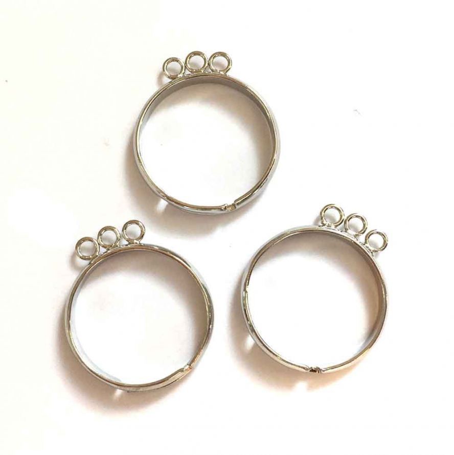 3 Ringen met 3 Lussen - Zilverkleurig 