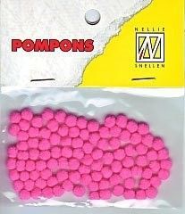 Mini Pom Poms - 3mm - Pink - 100pcs  