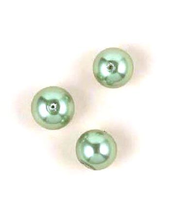 Glass Pearls Round - 10mm - Green