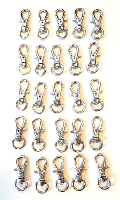 Lobster Clasp with rotatable eye - 23mm - Silver - 25pcs