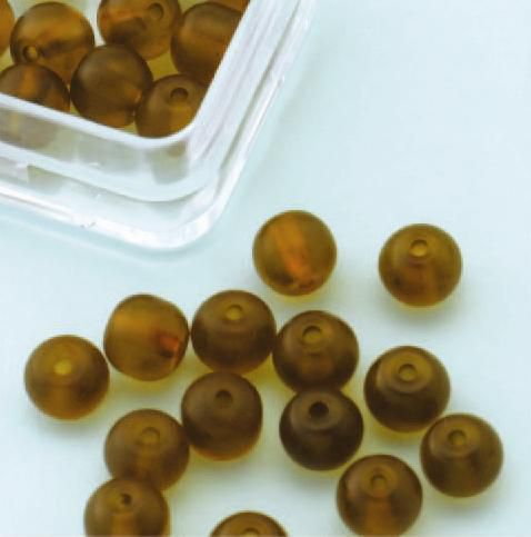 Glass Beads Round - 6mm - Brown Frosted