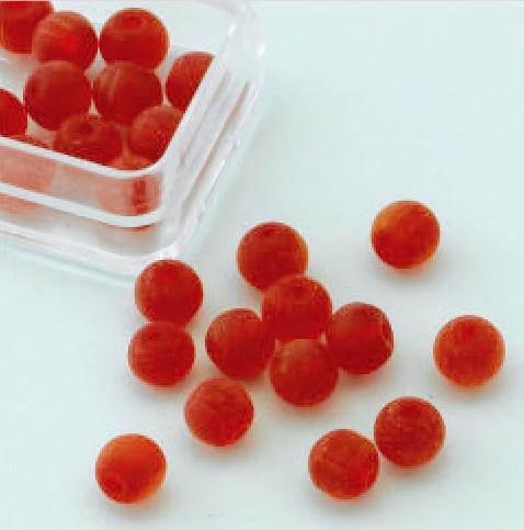 Glass Beads Round - 6mm - Red Frosted