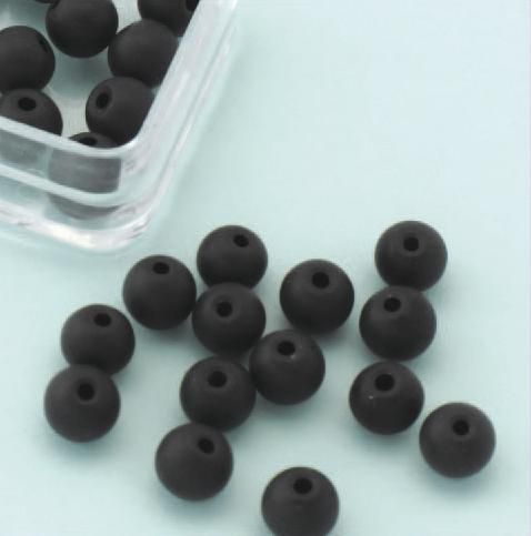 Glass Beads Rond - 6mm - Zwart Mat