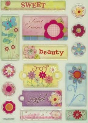 Blumen und Schmetterlinge - Relief Stickers