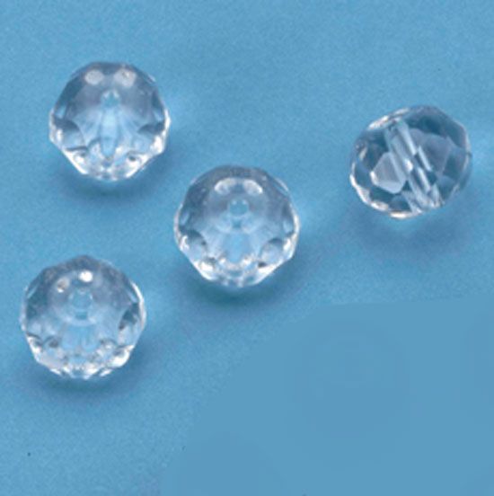 Faceted Glass Beads Wheel - 8x10mm - Transparent