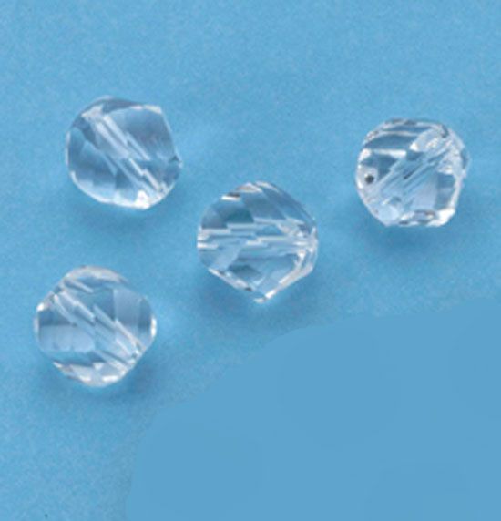 Perles en Verre Facette de Super Qualite - 10mm - Transparent