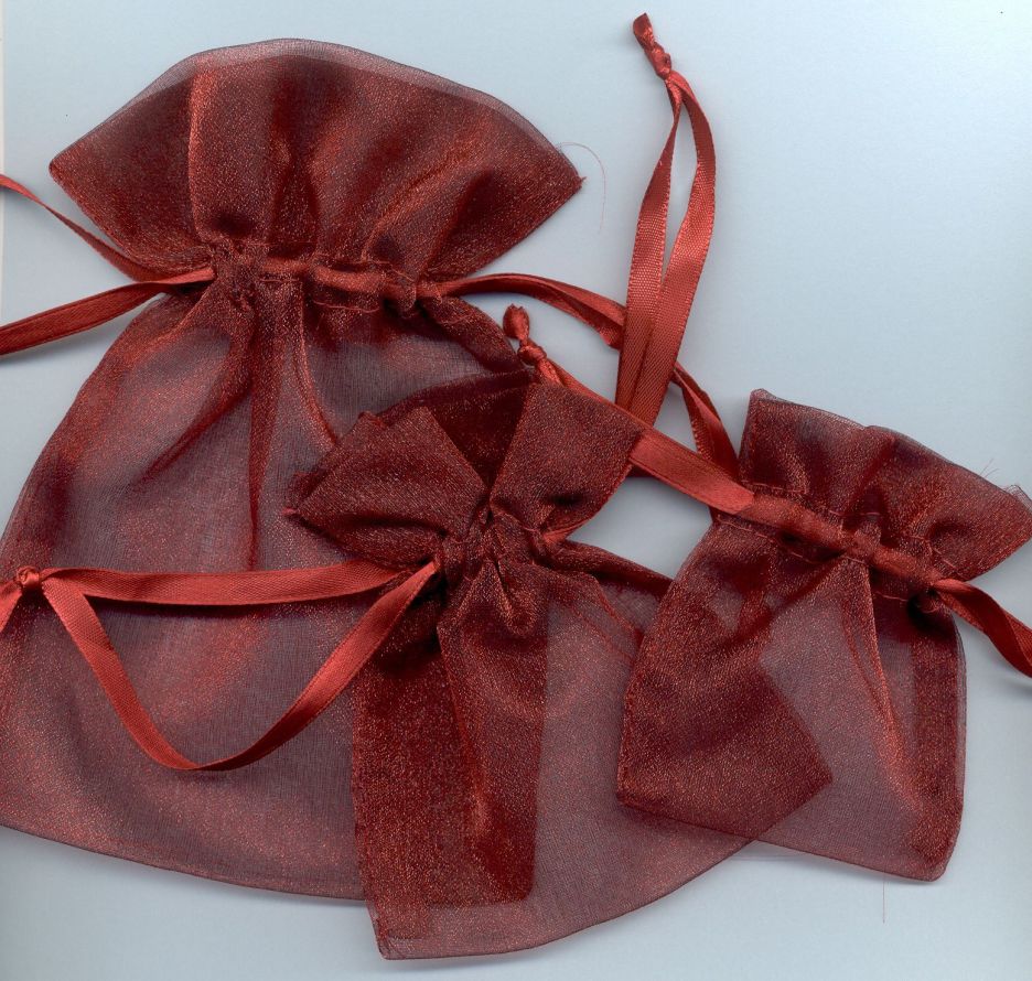 Organza Bags Set - 3 Tailles - Wine