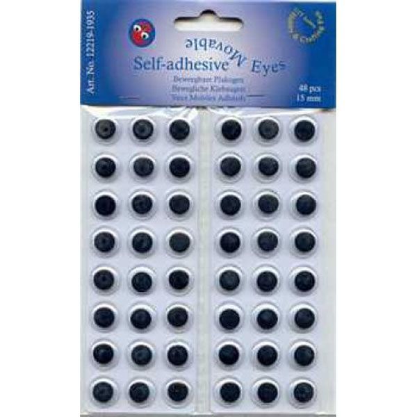 Self-Adhesive Movable Eyes - Round - 15mm