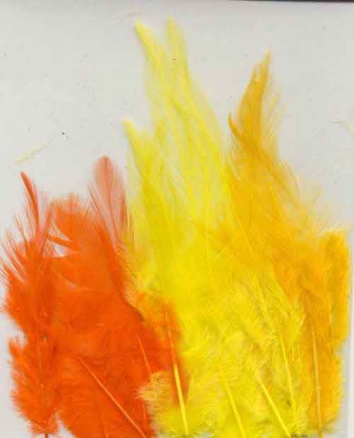 Feathers - Yellow - 9-15cm - 15pcs