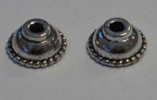 Perlenkappen - 10mm - Silber