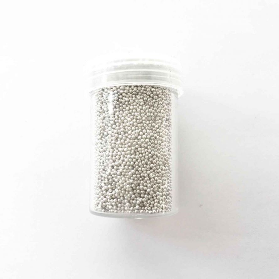 Caviar Perlen - Ohne Loch - 0,8-1mm - Silber