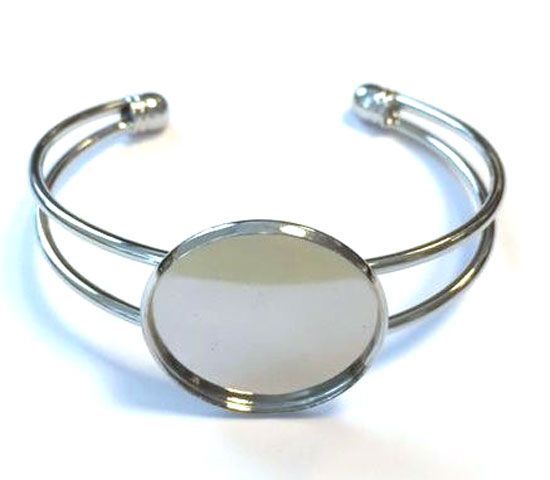 Offenes Armband - 25mm Top 62 x 52mm - Silber