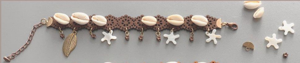Cowrie Shells DIY Bracelet set - Brown