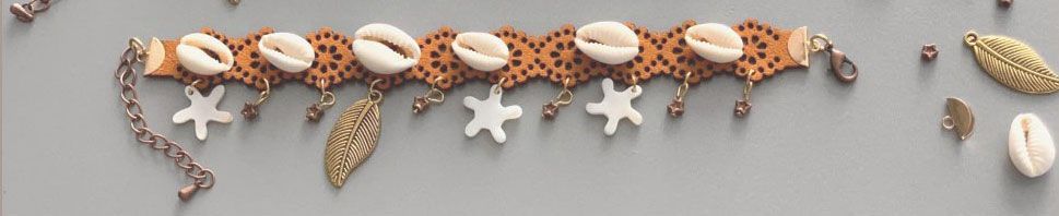 Cowrie Shells DIY Bracelet set - Orange