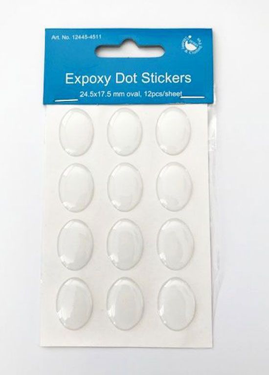 Epoxy DOT Stickers Ovaal - 25 x 18mm - 12 Stuks