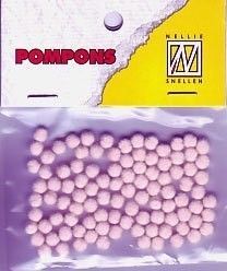 Mini Pom Poms - 3mm - Pink - 100pcs 