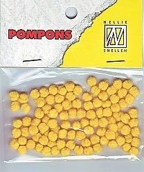 Mini Pom Poms - 3mm - Narzissengelb - 100 Stück 