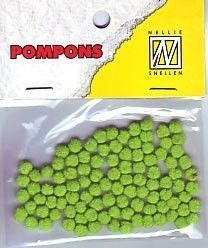 Mini Pom Poms - Zitrone - 3mm - 100 Stück