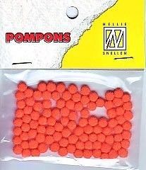 Mini Pom Poms - Orange - 3mm - 100 Stück