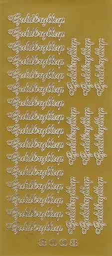 Guldbryllup Peel-Off Stickersheet - Gold