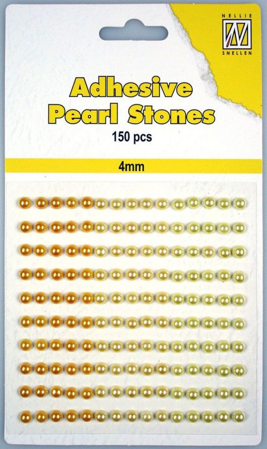Pierres de Perle adhésives - 4mm - 3 nuances de Jaune/Or - 150pcs