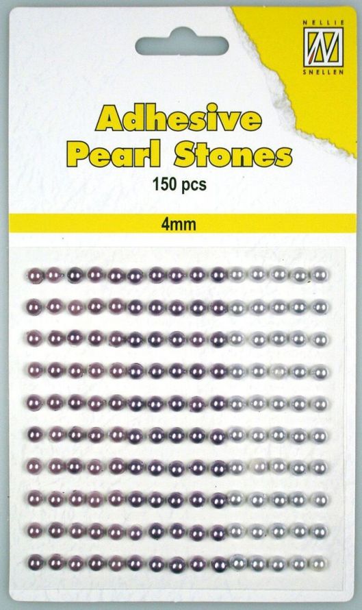 Adhesive Pearl Stones - 4mm - 3 shades of Violet - 150pcs 