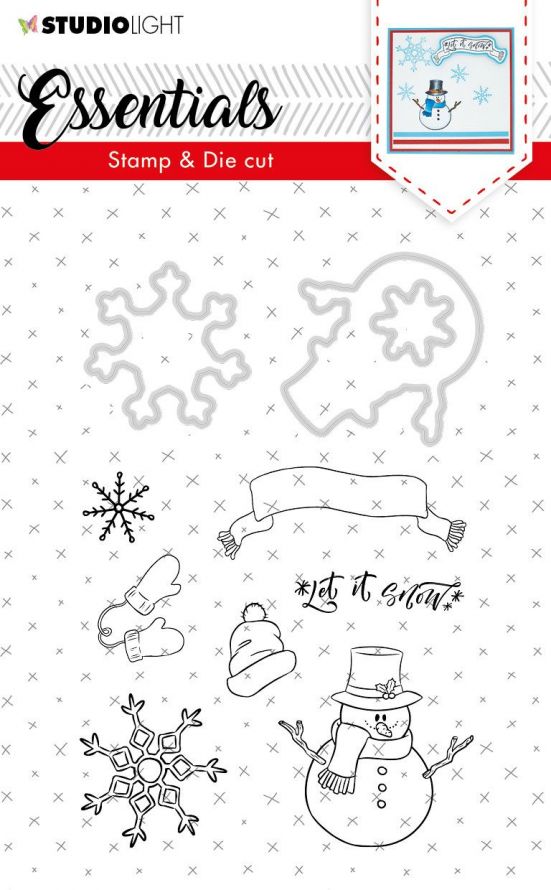 Tampons transparente et Die-cut Stencil - Essentials Noël