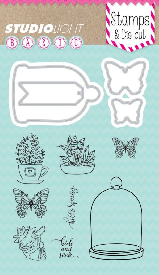 Hello Spring - Transparent Stamps and Die-cut Stencil 