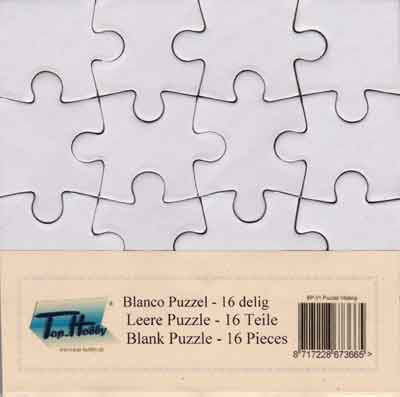 Leere Puzzle - 16 Teile - 10,5 x 10,5cm