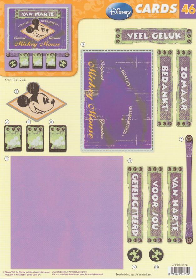Disney Vintage - CARDS 3DA4 knipvel