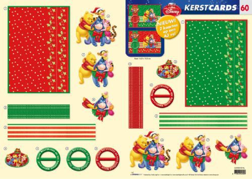 Christmas - Winnie the Pooh - CARDS Step by Step Decoupage Sheet