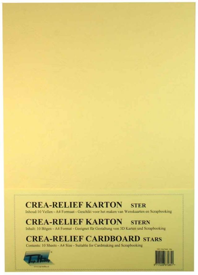 Noël Étoile - Crea-Papier Texturé - Carton Paquet - A4 - Créme