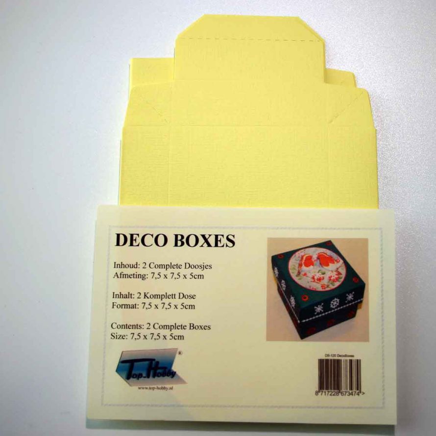 Deco Boxes Packung - Quadratische Dose - Hellgelb