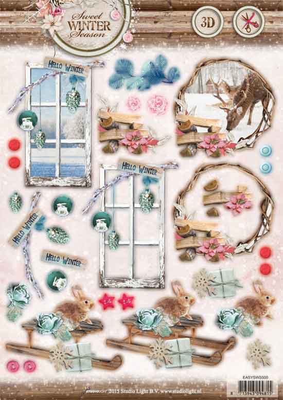 Sweet Winter Seasons - 3DA4 Step by Step Die-cut Sheet