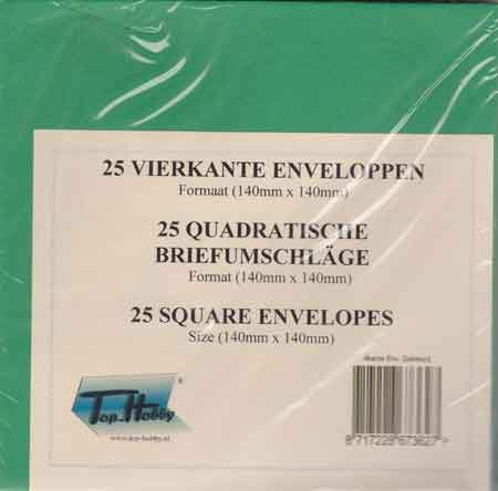 Enveloppen Pakje Vierkant - Inhoud 25 - Smaragdgroen