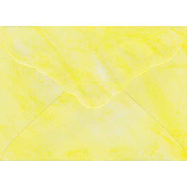 10 Luxery Envelopes - Yellow - Marbleized - 19x13,5cm