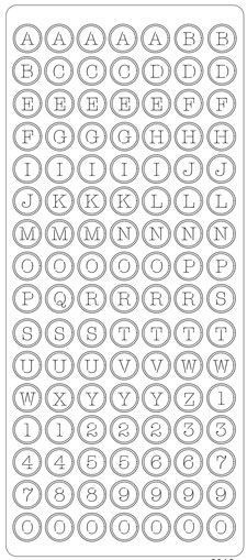 Letters en Cijfers Rond  - Holografisch Stickervel - Rood