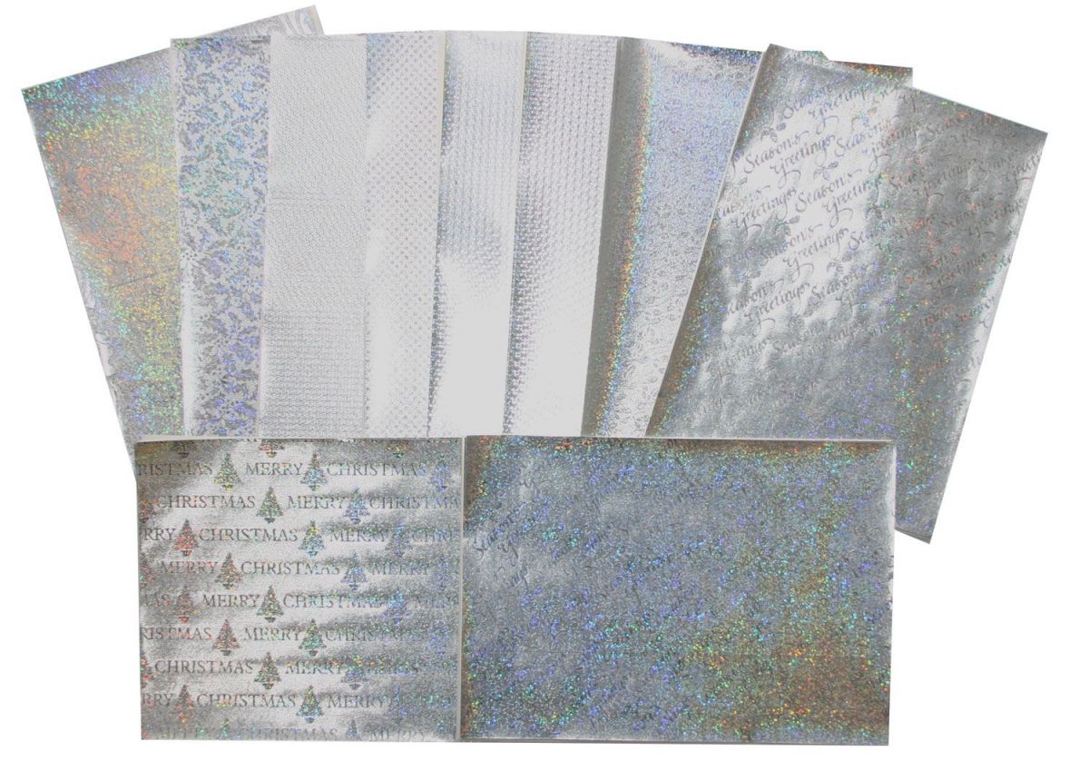 250 sortierte holografische Papierblätter - A4 - Ca. 10 Verschiedene