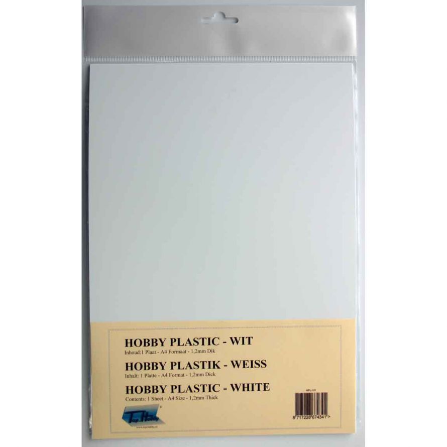 Blanc Hobby Plastique - A4 - 1,2mm Épais