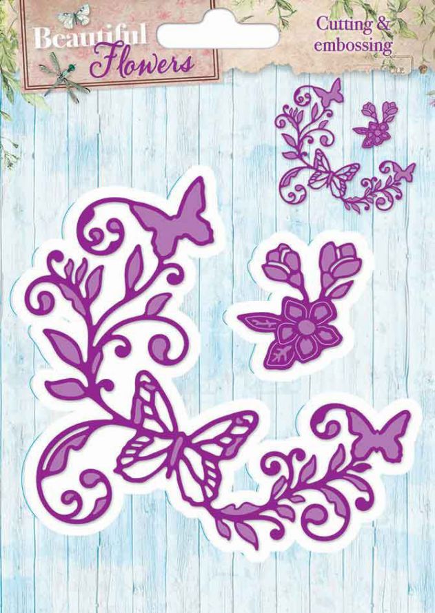 Beautiful Flowers - Papillon - Embossing Die-cut Stencil