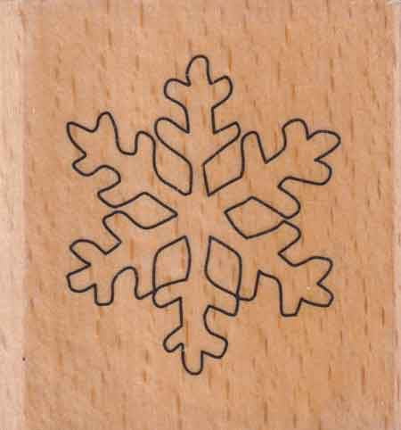 Schneeflocke - Stempel auf Holz - 7x3cm
