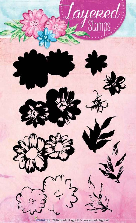 Flower - Layered Clear Stamp - A6 Size