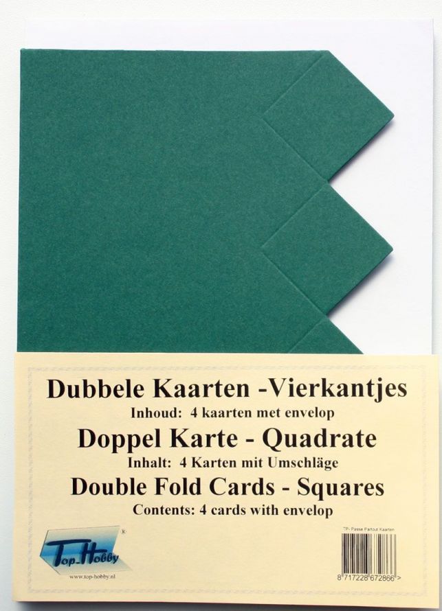 Vierkantjes - Dubbele Kaarten Pakje - Donker Groen