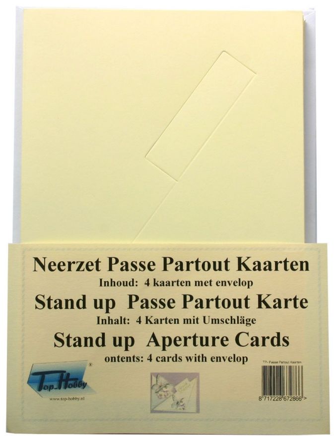 Quadratisch Stand Up Karten Packung - Creme