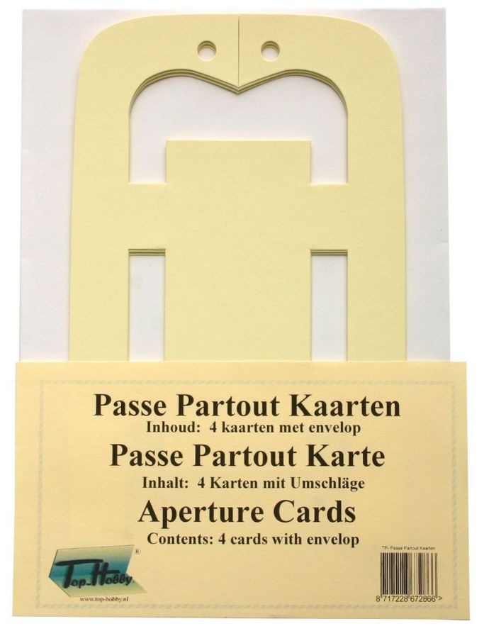 Traîneau Cartes Paquet - Créme - 4 Cartes et enveloppes