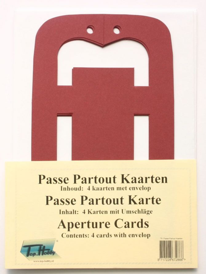 Traîneau Cartes Paquet - Bordeaux - 4 Cartes et enveloppes