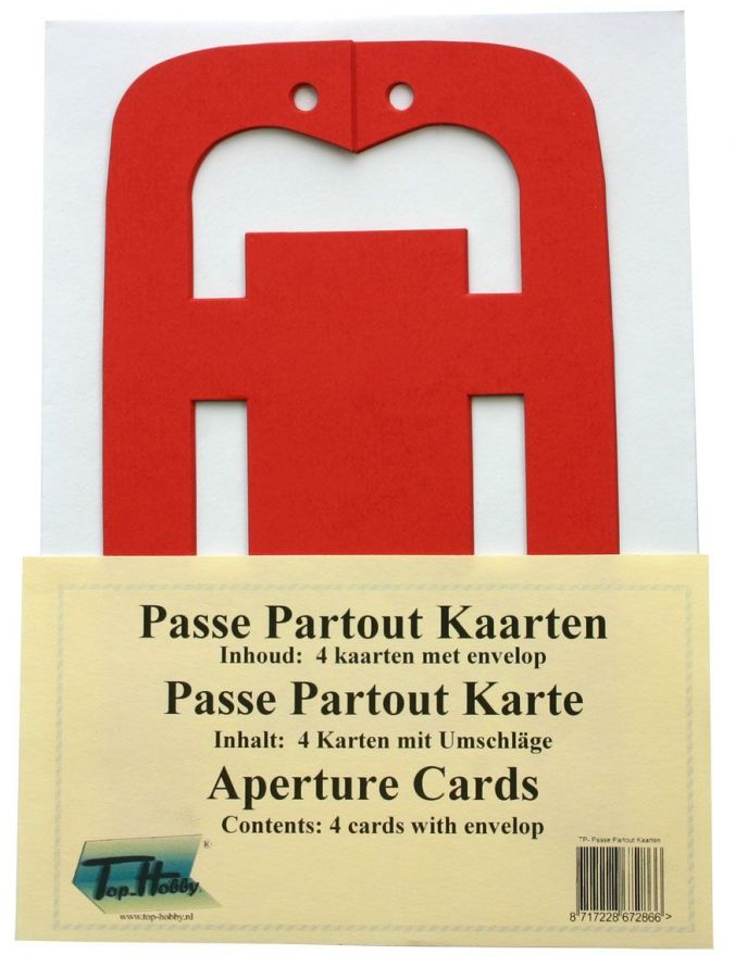 Traîneau Cartes Paquet - Rouge - 4 Cartes et enveloppes