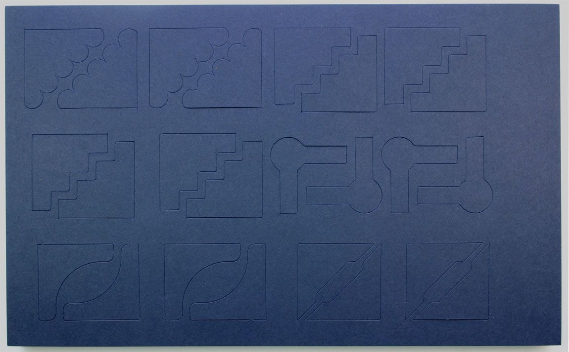 50 Corner Die-cuts - Cardboard Sheets - Dark Blue